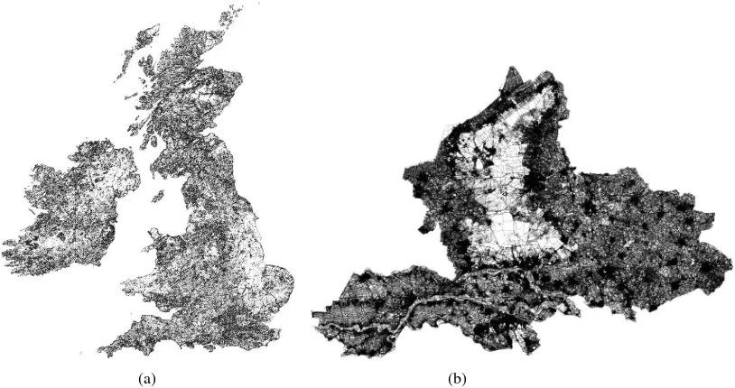 Figure 5: Two of the testing datasets: (a) CORINE and (b) cadastral map