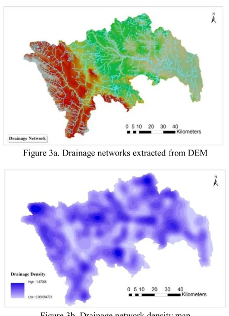 Figure 3a. Drainage networks extracted from DEM 