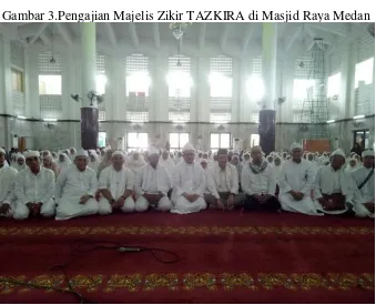 Gambar 3.Pengajian Majelis Zikir TAZKIRA di Masjid Raya Medan