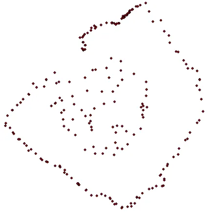 Figure 1. Point Cloud from TST data top view 