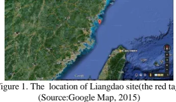 Figure 1. The  location of Liangdao site(the red tag)  (Source:Google Map, 2015) 