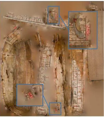 Figure 6. The difficulties in outlining the words in the texture of the objects because of the mosaic blending