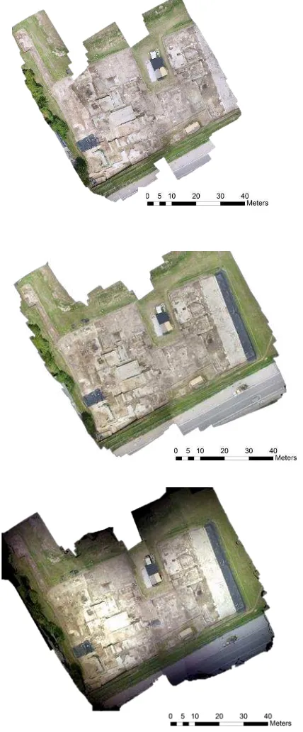 Figure 7. LPS, Photoscan and MicMac orthophoto.  