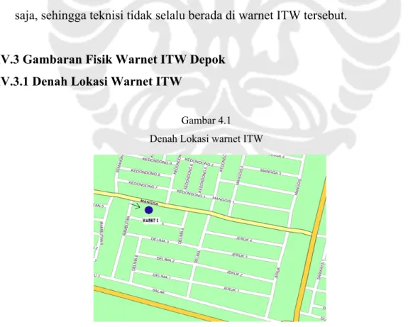 Gambar 4.1  Denah Lokasi warnet ITW 