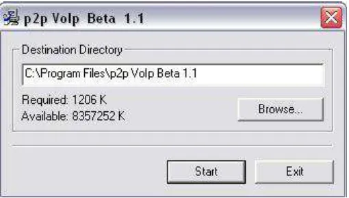 Gambar. 3.12 jendela setup p2p Volp Beta-1.1 