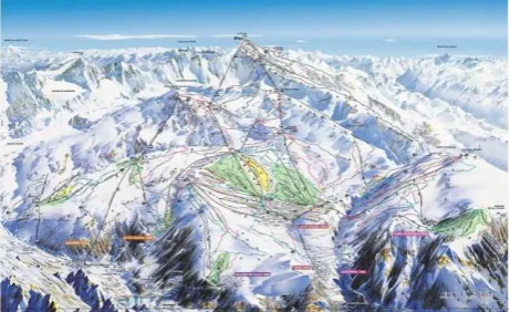 Figure 1. Alpes d’Huez ski trails maps, made by Atelier Novat 