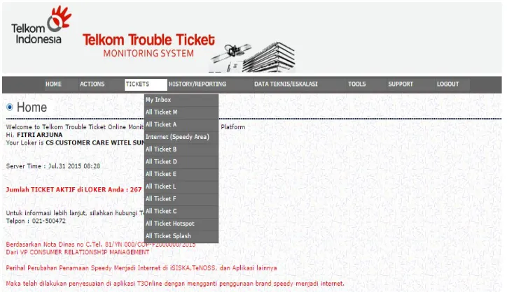 Gambar 3.12 Menu Tickets