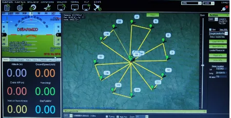 Figure 3. Rosette flight plan designed on Mission Planner© 