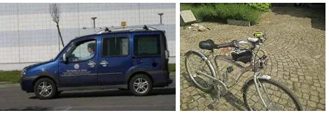 Figure 2. Mobile Mapping System on car and bicycle 