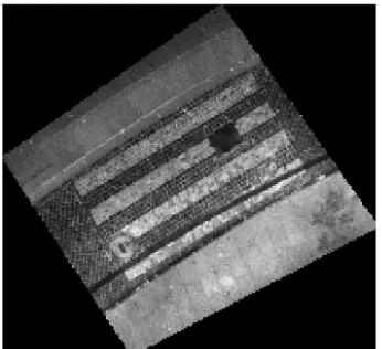 Figure 7. Edge detection of the zebra crossing (left). Image after a dilation (right)