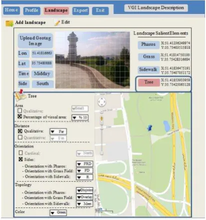 Figure 2. The web-based platform designed to collect the landscape descriptions  