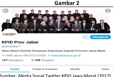       Gambar 2 Sumber: Media Sosial Twitter KPID Jawa Marat (2017)