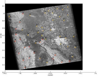 Figure 6. Georeferenced SAR image without any topography errors 