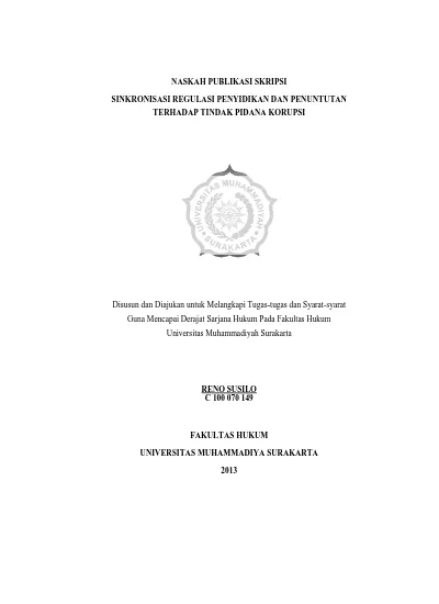 SINKR Sinkronisasi Regulasi Penyidikan Dan Penuntutan Terhadap Tindak ...