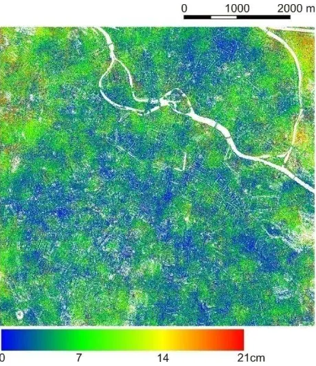 Figure 3. RMS of errors (in meters) achieved on Check Points in Pix4D (Katowice dataset) with different number of key 