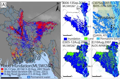 Figure 1. (a) Maximum inundation extent map from MODIS 