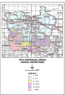 Gambar 1.7 Peta K emiringan Lereng J abodetabek 