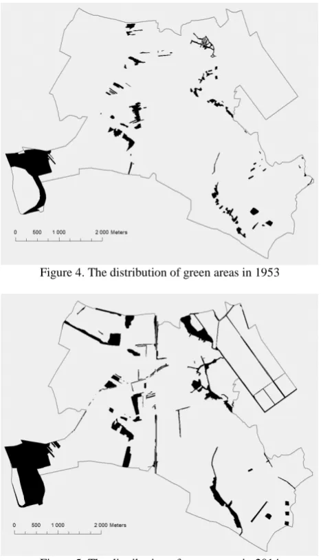 Figure 4. The distribution of green areas in 1953  