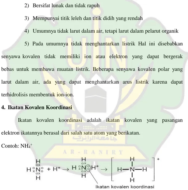 Gambar 2.3 Contoh ikatan kovalen pada NH 4 +    