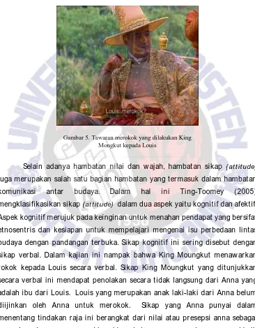 Gambar 5. Tawaran merokok yang dilakukan King Mongkut kepada Louis 