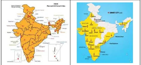 Figure 5a and 5b. Geospatial Distribution of Planned Smart Cities, India (5a); First 20 Smart Cities selected from 11 States 