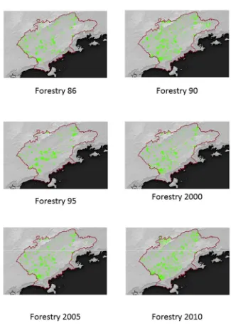 Figure 2: Expansion of Silviculture in Paraiba do Sul basin expansion along tOe period studied 