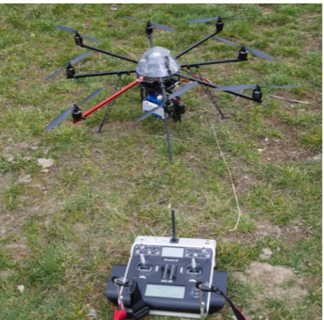 Figure 2. ARF MicroKopter Okto XL equipped with multispectral camera µ-MCA 