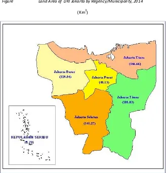Figure Land Area of  DKI Jakarta by Regency/Municipality, 2014 