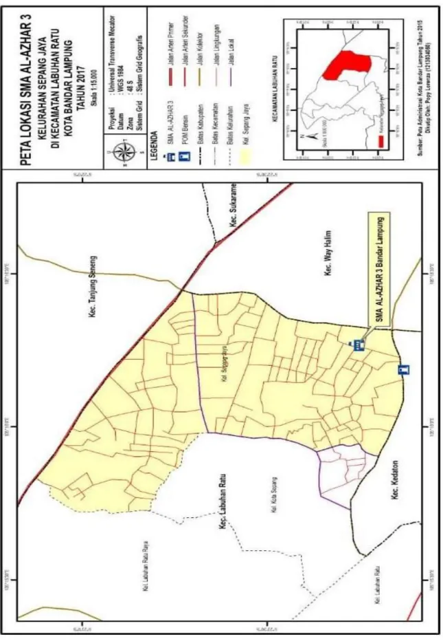 Gambar 2. Peta Lokasi SMA AL-Azhar 3 Bandar Lampung 