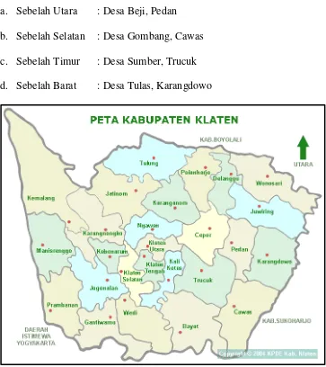 Gambar 2. Peta Kabupaten Klaten 