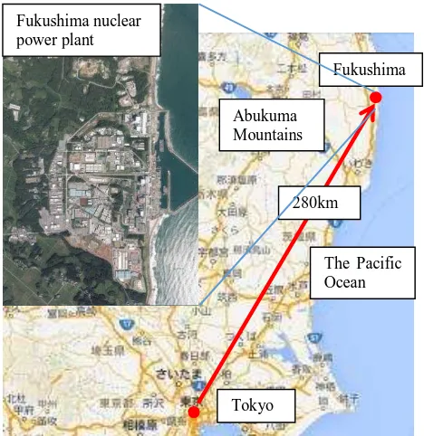 Figure 1.  Location of Fukushima nuclear power plant 