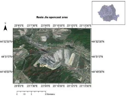 Figure 2. Geological map of the Rosia Jiu open pit area. (Source: Geological Institute of Romania, 1: 200000 scale) 