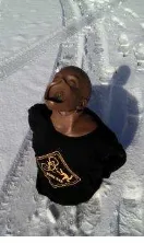 Figure 1. Dummy deployed in the US (CPR training mannequin); note the snow on the ground