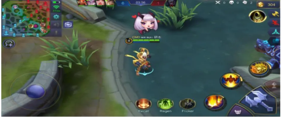 GAMBAR 1. 2 GAMEPLAY MLBB  Sumber: Pribadi 
