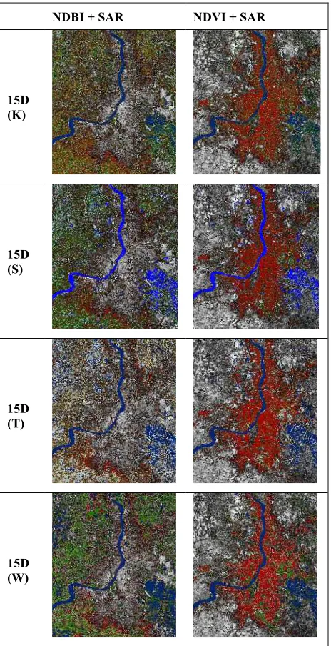 Figure 4: Combination of NDBI and NDVI with Sentinel-1 data th