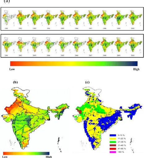 Figure 4:  a) July month’s mean soil moisture images for  20 