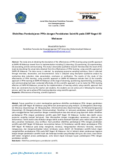 Top PDF Analisis Relevansi Penggunaan Media Pembelajaran PPKn SMP ...