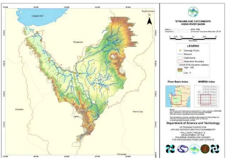 Figure 4. Sample streams and catchments map 