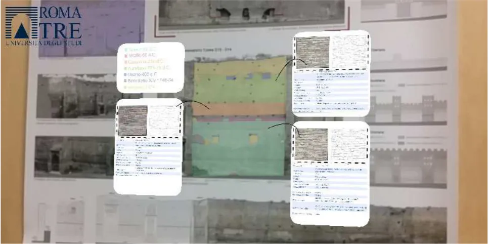 Figure 6. Augmented Reality can be used to store and visualize data like the diferent types of walls.