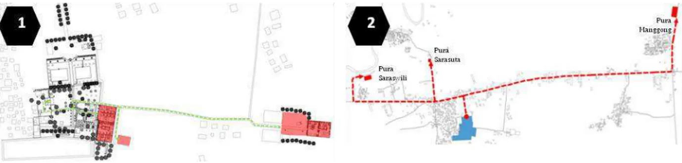Gambar 9.Teritori pada ruang luar Pura Lingsar  4.     Kesimpulan