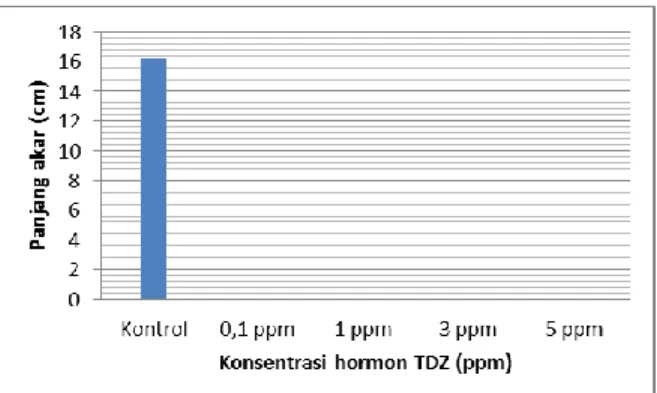Gambar  7.    Rata-rata  Jumlah  Kandungan  Klorofil  Pada  Beberapa  Konsentrasi  TDZ  Pada pembentukan PLB 