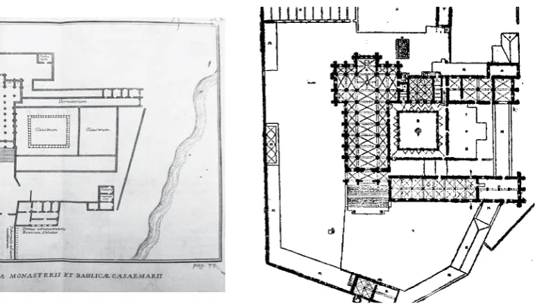 Figure 1c. The Abbey of Casamari (Veroli):  Longitudinal section, Elaboration by C. Enlart (1894)