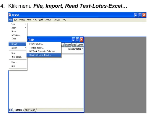 Gambar 1.8. Menu untuk mengimpor data dari program teks atau spreadsheet 