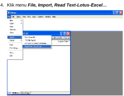 Gambar 1.8. Menu untuk mengimpor data dari program teks atau spreadsheet 