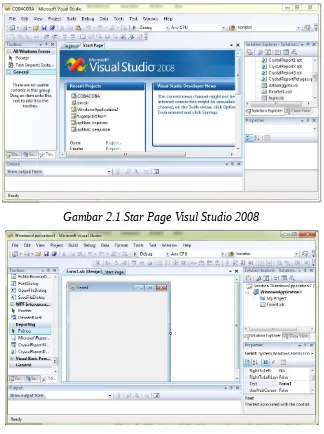 Gambar 2.1 Star Page Visul Studio 2008