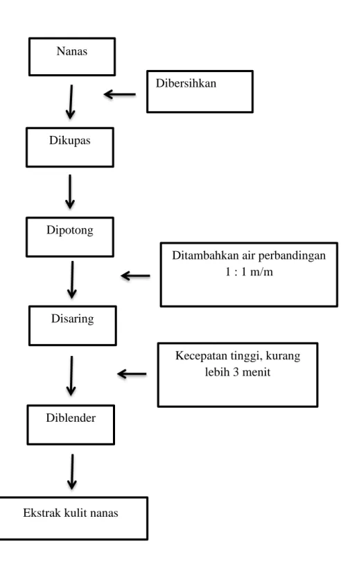 Gambar 1. Diagram Alir Proses Pembuatan Ekstrak Kulit Nanas Dibersihkan 