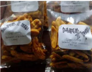 Gambar 14. Hasil produksi keripik pisang dari salah satu kelompok  peserta peserta pelatihan 