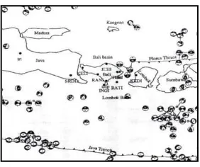 Gambar 1. Peta Seismotektonik daerah Bali  dan Jawa Timur [2] 