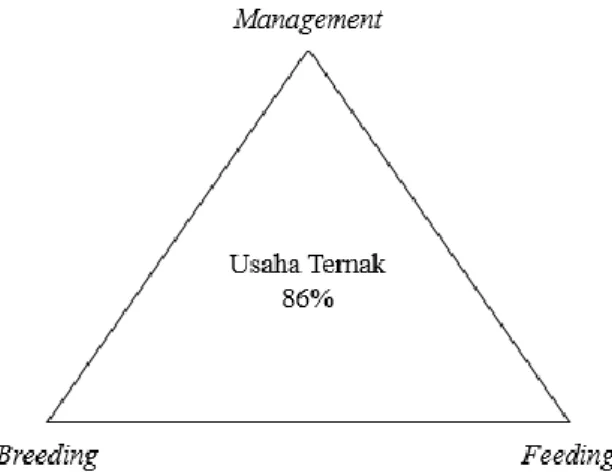 Gambar 2. Konsep “Segitiga Emas” Usaha  Ternak Berdasarkan Output PLS  Breeding 