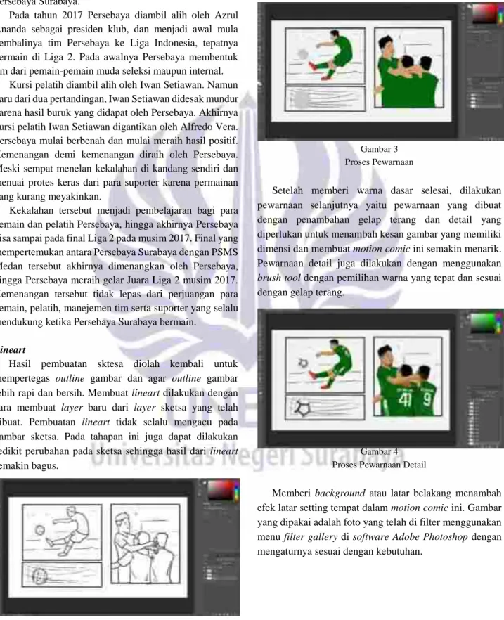Gambar 2  Proses Lineart 